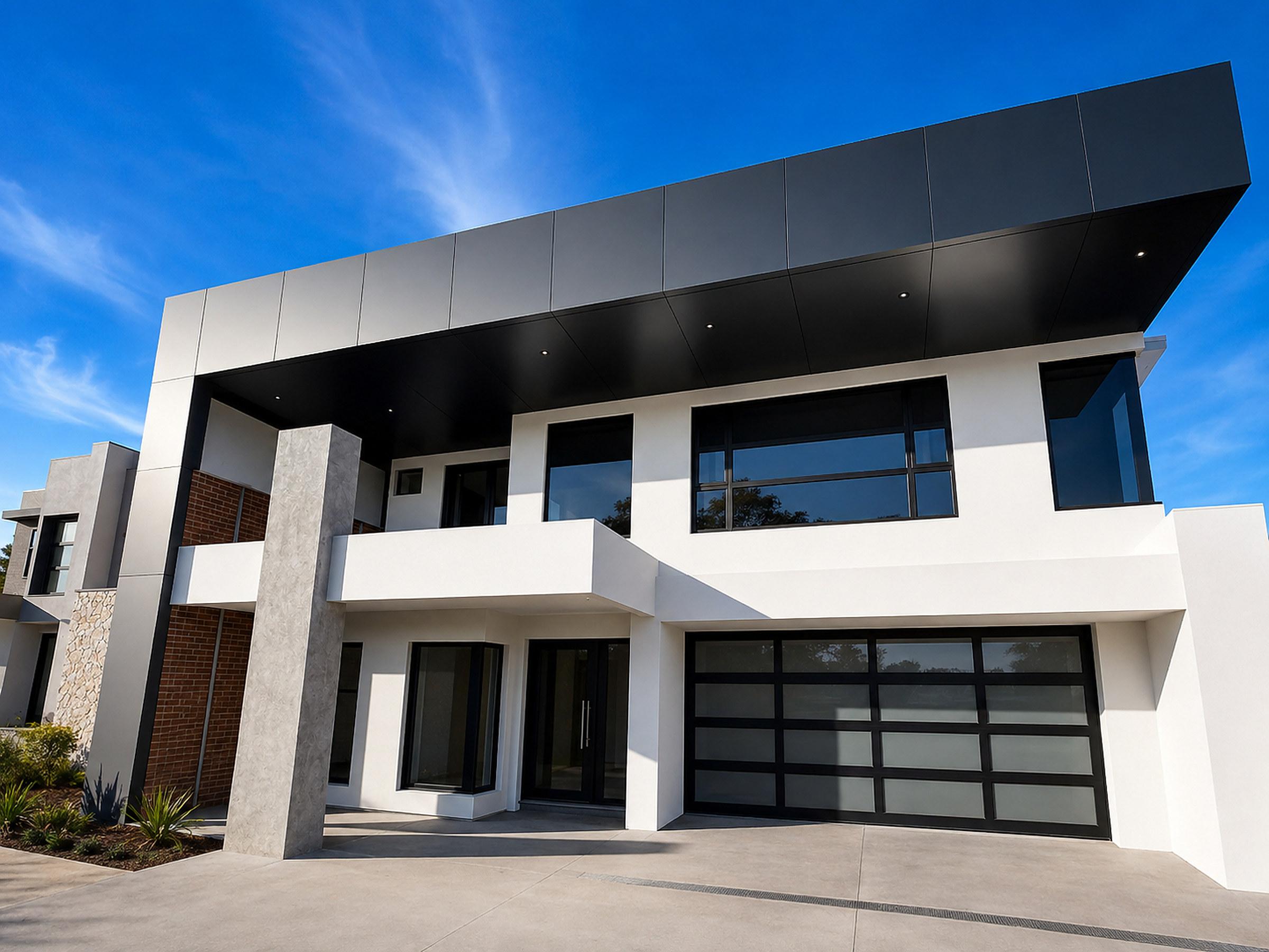 Contemporary residence with glazing carried across both storeys